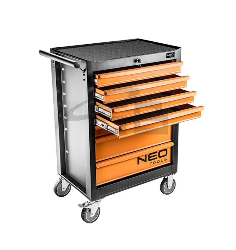 TOOL TROLLEY 7 DRAWERS WITH TOOLS  126 PCS, NEO TOOLS 84-222G